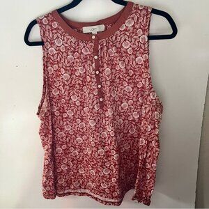 LOFT Women's Red Sleeveless Top